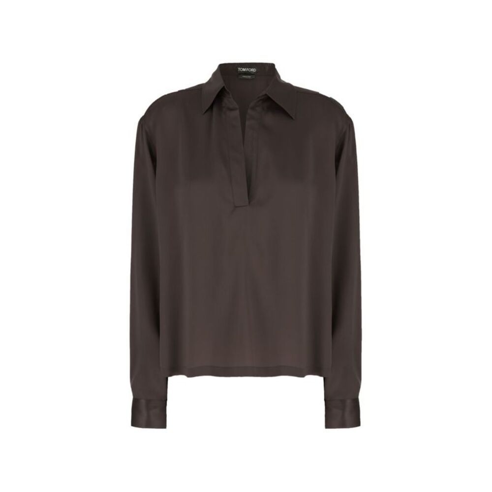 Tom Ford Women Silk Satin Polo Shirt
